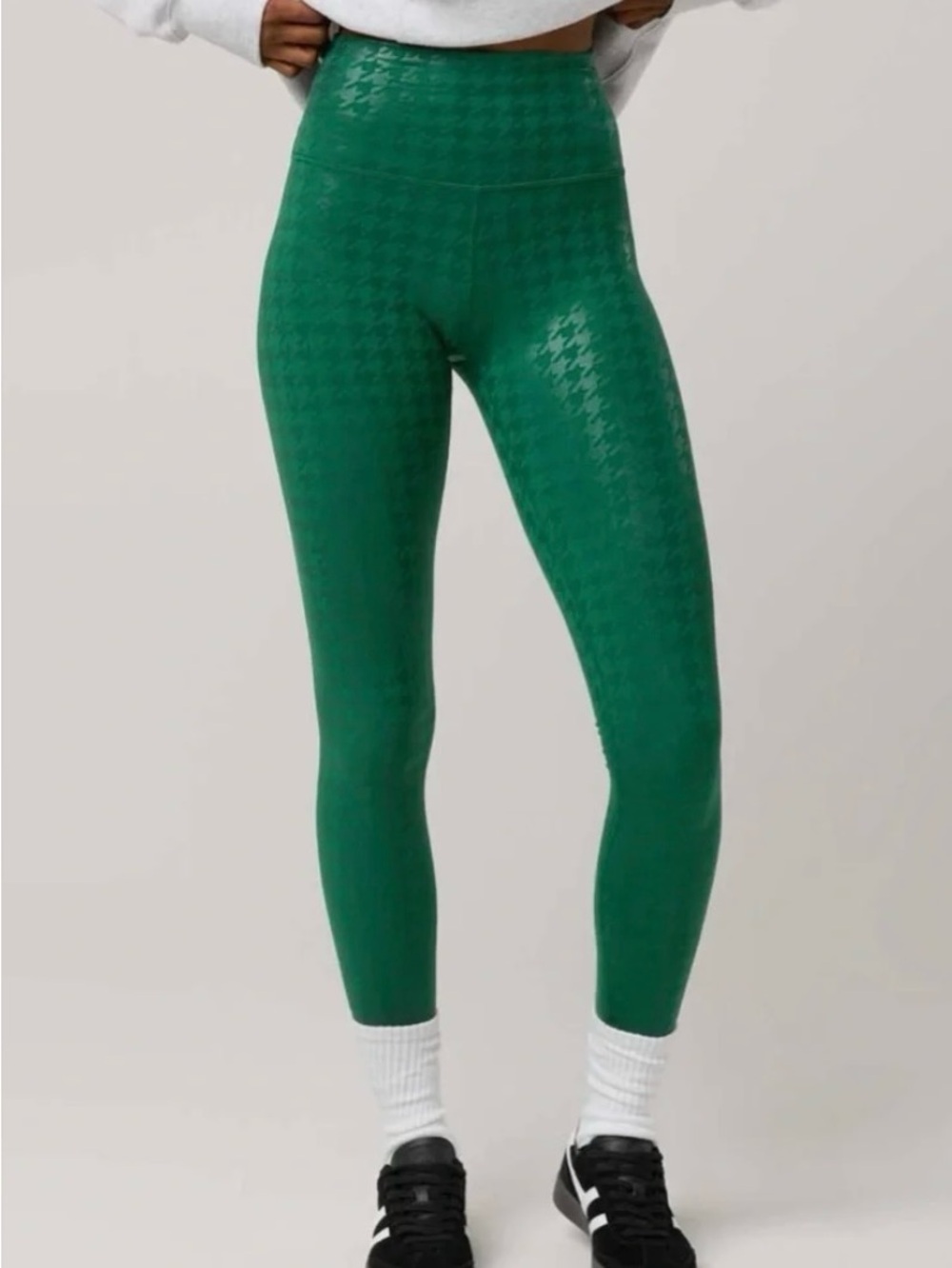NWT OFFLINE by Aerie The Hugger Hi Rise Houndstooth Leggings Green S